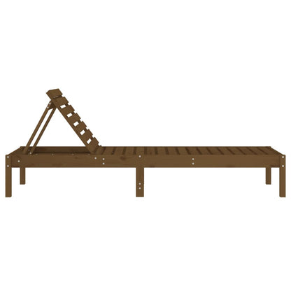 Sun Lounger | Honey Brown | Solid Pine Wood | 199.5 x 60 x 74 cm