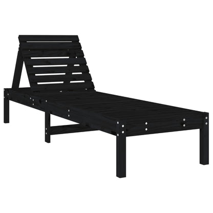 Sun Lounger | Set of 2 | Black | Solid pine wood | Standard