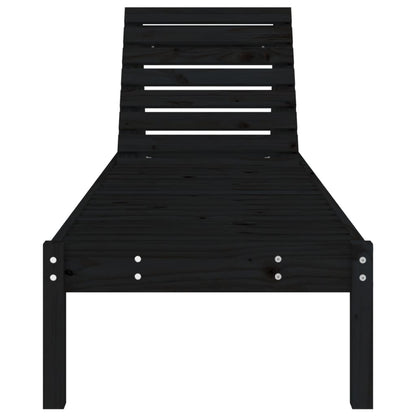 Sun Lounger | Set of 2 | Black | Solid pine wood | Standard