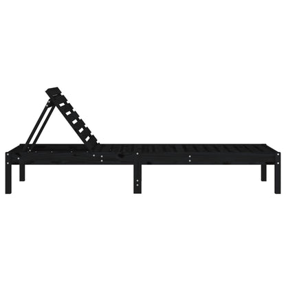 Sun Lounger | Set of 2 | Black | Solid pine wood | Standard