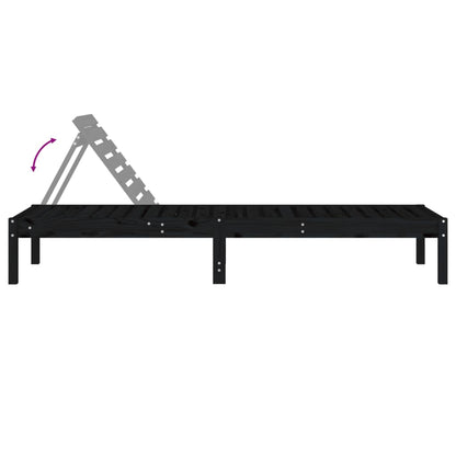 Sun Lounger | Set of 2 | Black | Solid pine wood | Standard