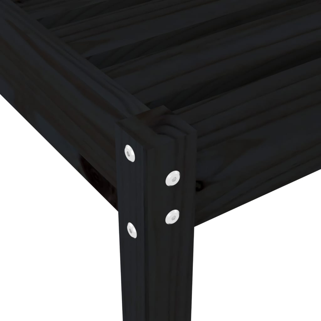 Sun Lounger | Set of 2 | Black | Solid pine wood | Standard