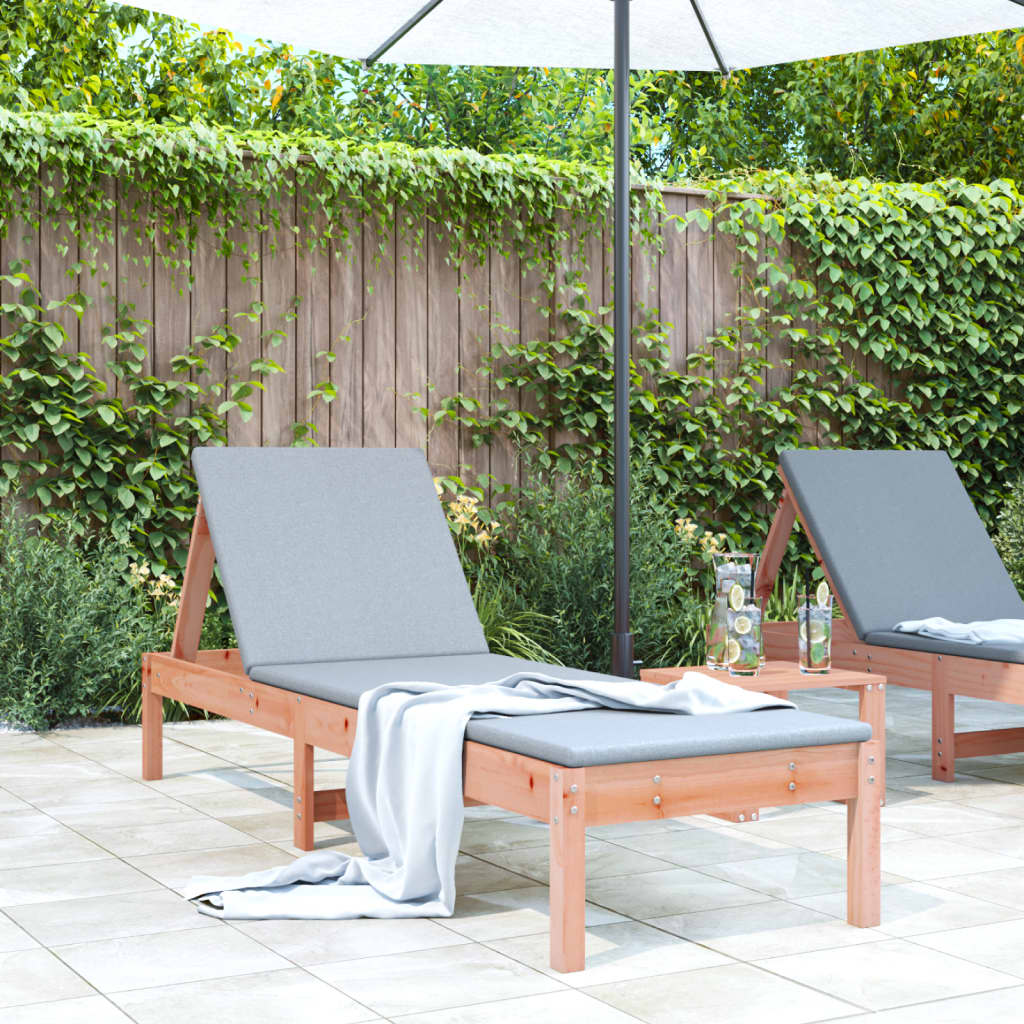Sun Lounger | Natural Wood | Solid Douglas Wood | Large
