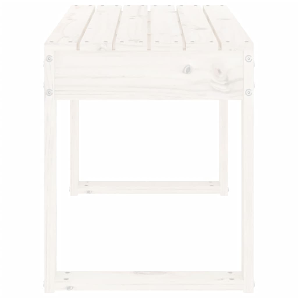 Garden Bench | White | Solid Pine Wood | 2-Seater | Durable