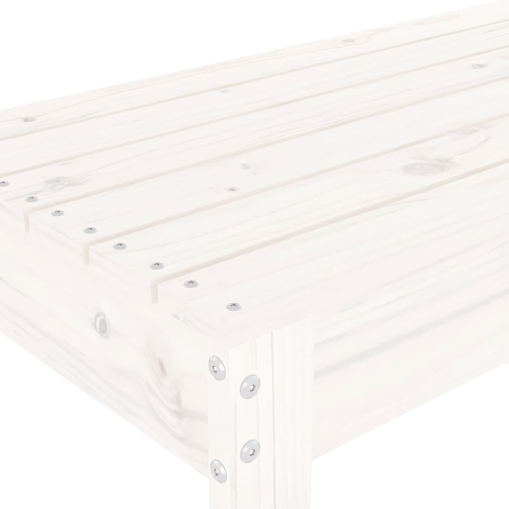 Garden Bench | White | Solid Pine Wood | 2-Seater | Durable