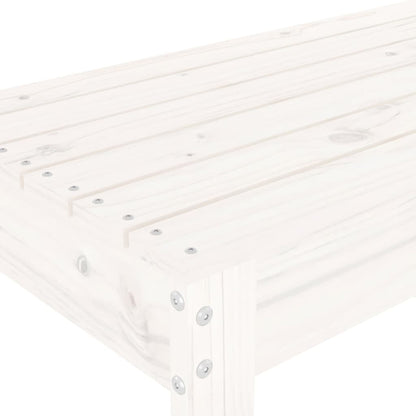 Garden Bench | White | Solid Pine Wood | 2-Seater | Durable