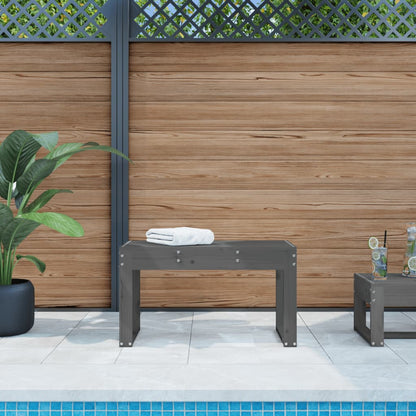 Garden Bench | Grey | Solid Pine Wood | 80 cm x 38 cm x 45 cm | Durable