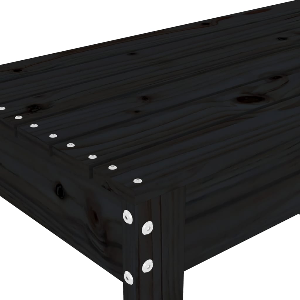 Garden Bench | Black | Solid Pine Wood | Standard | Durable