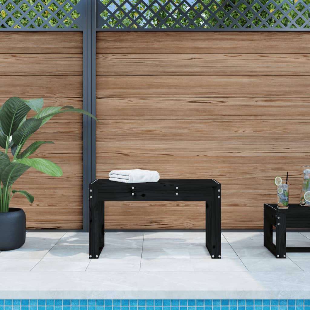 Garden Bench | Black | Solid Pine Wood | Standard | Durable