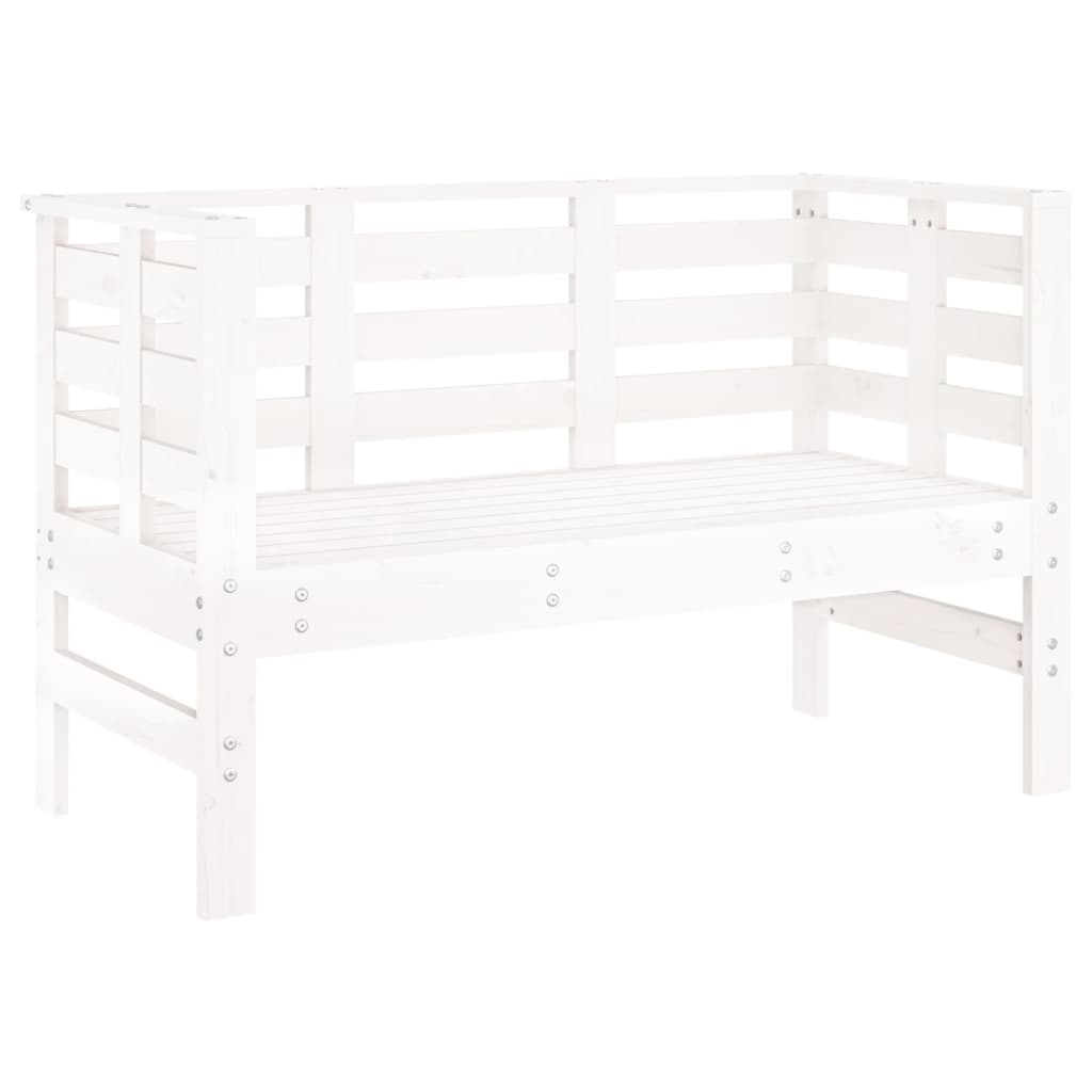 Garden Bench | White | Solid pine wood | 111.5 x 53 x 71 cm | Durable