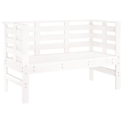 Garden Bench | White | Solid pine wood | 111.5 x 53 x 71 cm | Durable