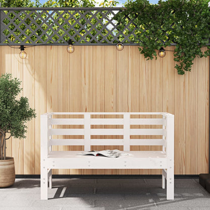 Garden Bench | White | Solid pine wood | 111.5 x 53 x 71 cm | Durable