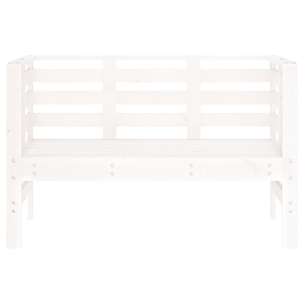 Garden Bench | White | Solid pine wood | 111.5 x 53 x 71 cm | Durable