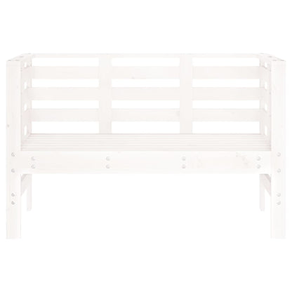 Garden Bench | White | Solid pine wood | 111.5 x 53 x 71 cm | Durable