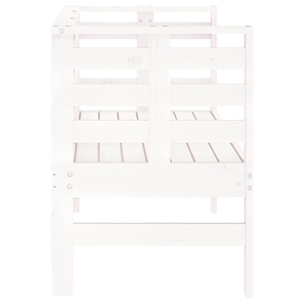 Garden Bench | White | Solid pine wood | 111.5 x 53 x 71 cm | Durable