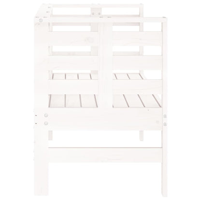 Garden Bench | White | Solid pine wood | 111.5 x 53 x 71 cm | Durable