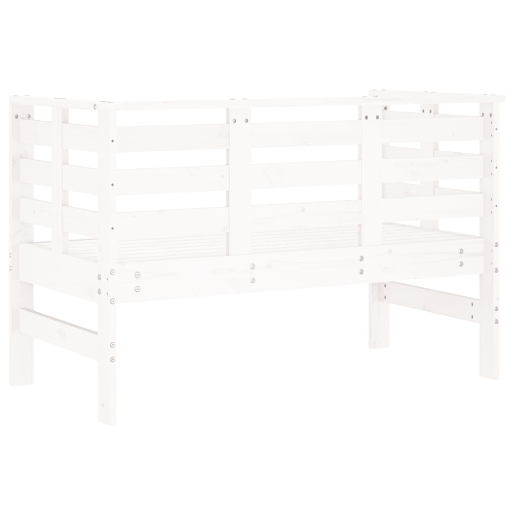 Garden Bench | White | Solid pine wood | 111.5 x 53 x 71 cm | Durable