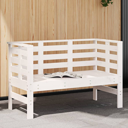 Garden Bench | White | Solid pine wood | 111.5 x 53 x 71 cm | Durable