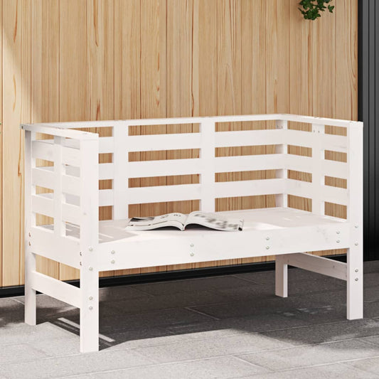 Garden Bench | White | Solid pine wood | 111.5 x 53 x 71 cm | Durable