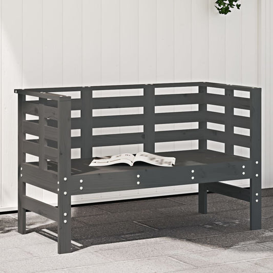 Garden Bench | Grey | Solid pine wood | 2-seater | Durable | Garden Bench