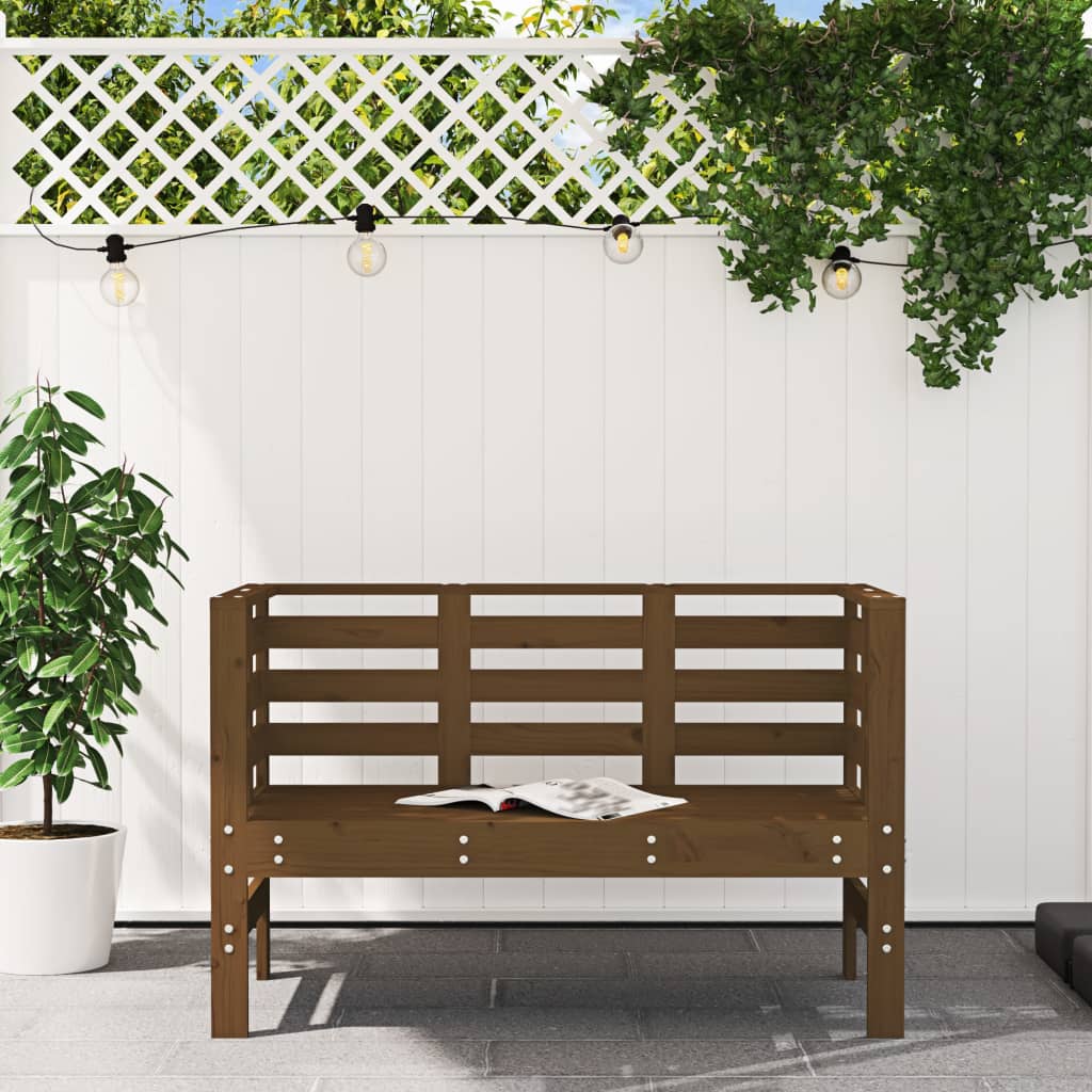 Garden Bench | Honey brown | Solid pine wood | Standard |  Tough