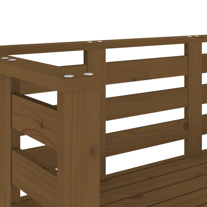 Garden Bench | Honey brown | Solid pine wood | Standard |  Tough
