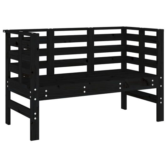 Garden Bench | Black | Solid pine wood | 111.5x53x71 cm |  Durable