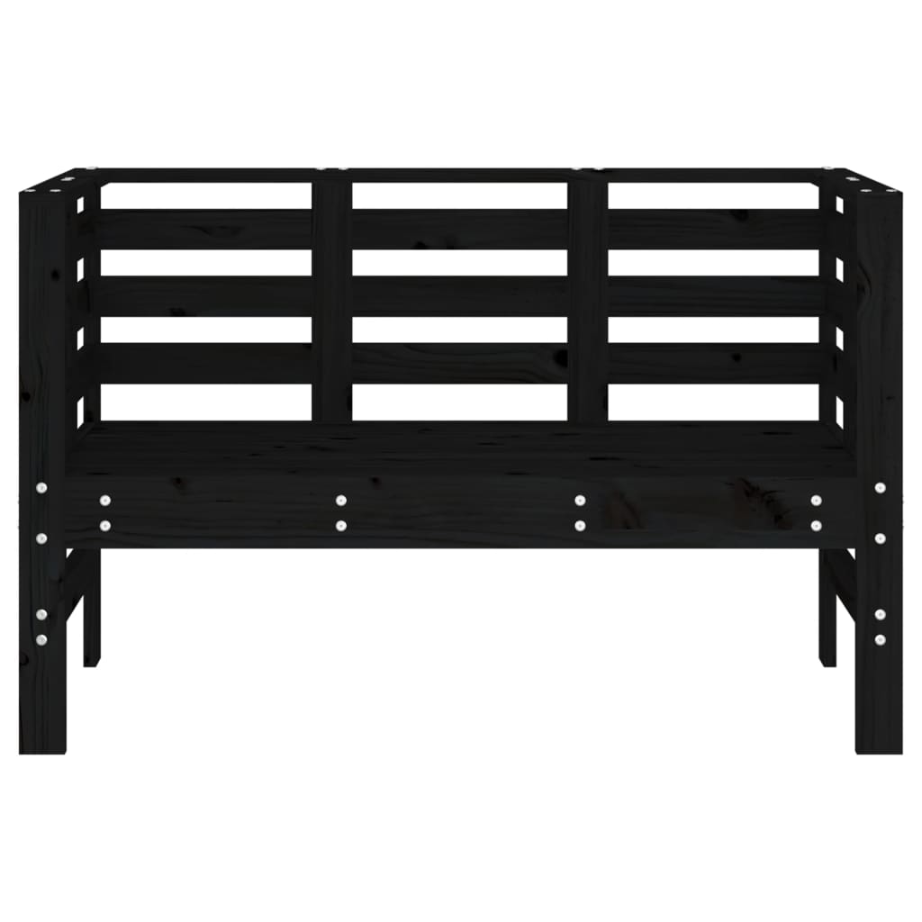 Garden Bench | Black | Solid pine wood | 111.5x53x71 cm |  Durable