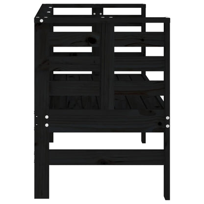 Garden Bench | Black | Solid pine wood | 111.5x53x71 cm |  Durable
