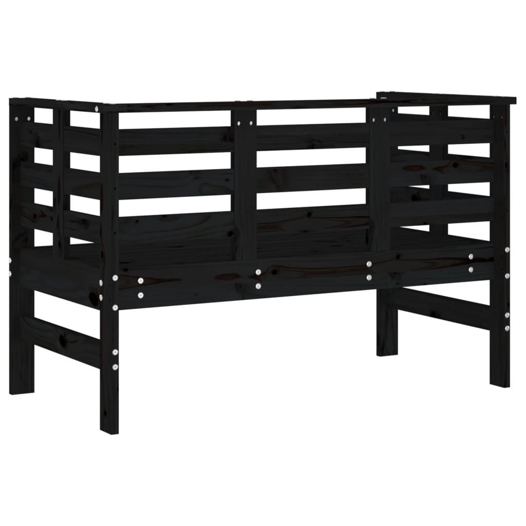 Garden Bench | Black | Solid pine wood | 111.5x53x71 cm |  Durable