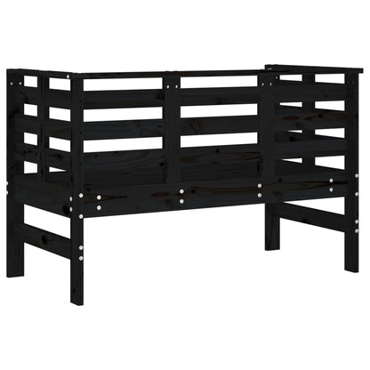 Garden Bench | Black | Solid pine wood | 111.5x53x71 cm |  Durable