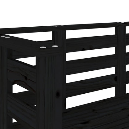 Garden Bench | Black | Solid pine wood | 111.5x53x71 cm |  Durable