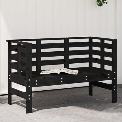 Garden Bench | Black | Solid pine wood | 111.5x53x71 cm |  Durable