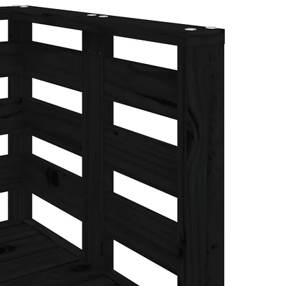 3 Piece Garden Lounge Set Black Solid Wood Pine
