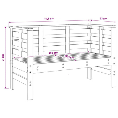 3 Piece Garden Lounge Set Black Solid Wood Pine