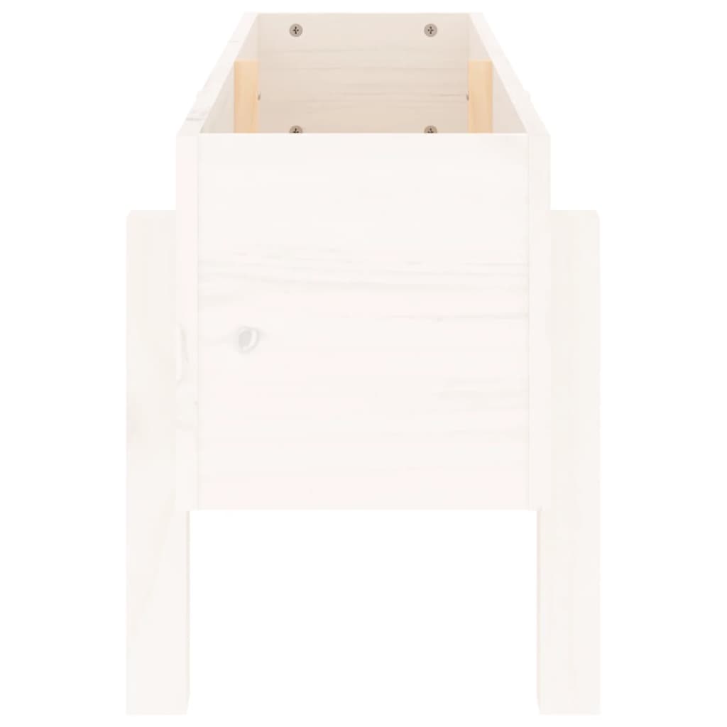 Garden Raised Bed White 101x30x38 cm Solid Wood Pine