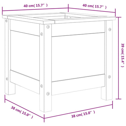 Garden Planter White 40x40x39 cm Solid Wood Pine