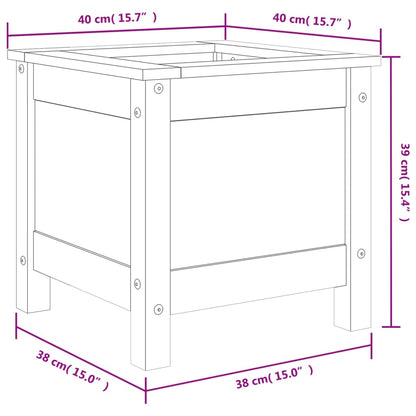 Garden Planter Black 40x40x39 cm Solid Wood Pine