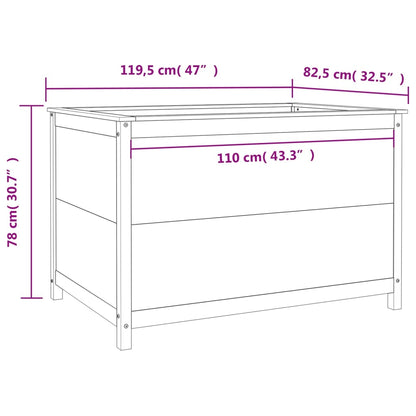 Garden Raised Bed Black 119.5x82.5x78 cm Solid Wood Pine