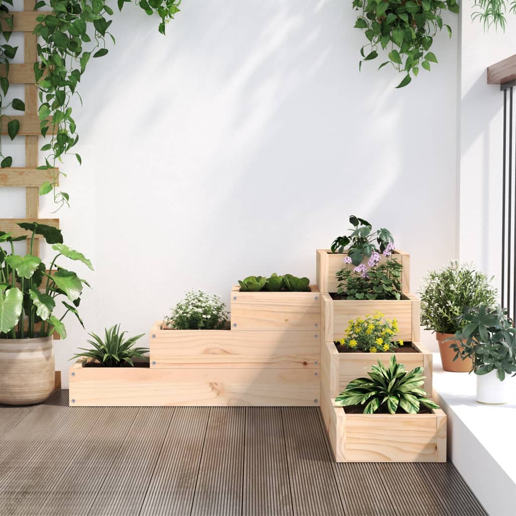 Garden Planter 4-Tier 80.5x79x36 cm Solid Wood Pine