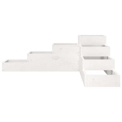 Garden Planter 4-Tier 106x104.5x36 cm White Solid Wood Pine