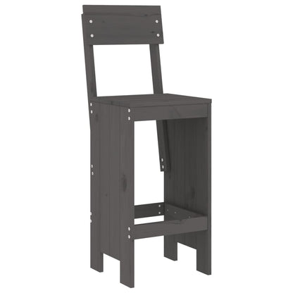 Bar Stools 2 pcs Grey 40x48.5x115.5 cm Solid Wood Pine