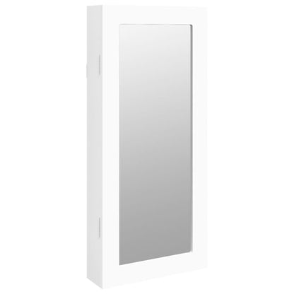 Mirror Jewellery Cabinet Wall Mounted White 30x8,5x67 cm