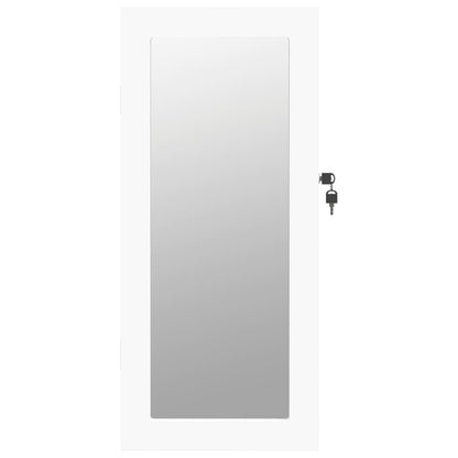 Mirror Jewellery Cabinet Wall Mounted White 30x8,5x67 cm