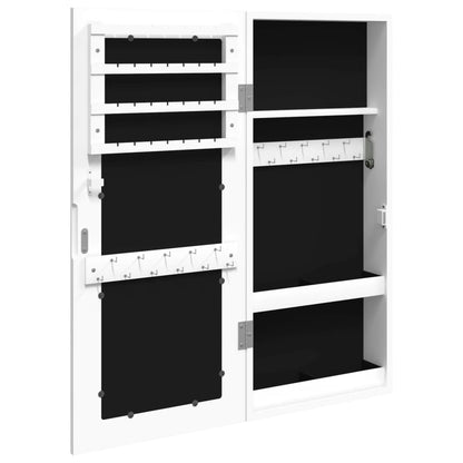 Mirror Jewellery Cabinet Wall Mounted White 30x8,5x67 cm