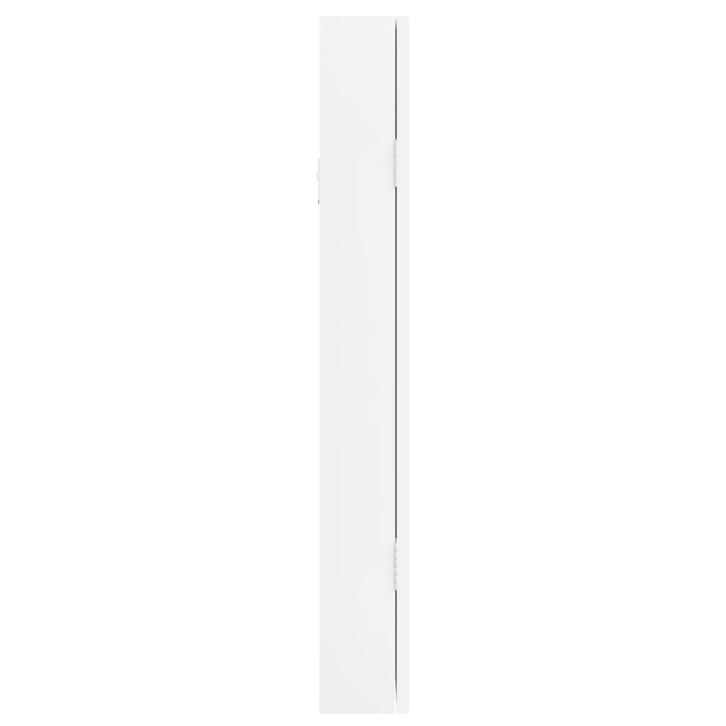 Mirror Jewellery Cabinet Wall Mounted White 30x8,5x67 cm