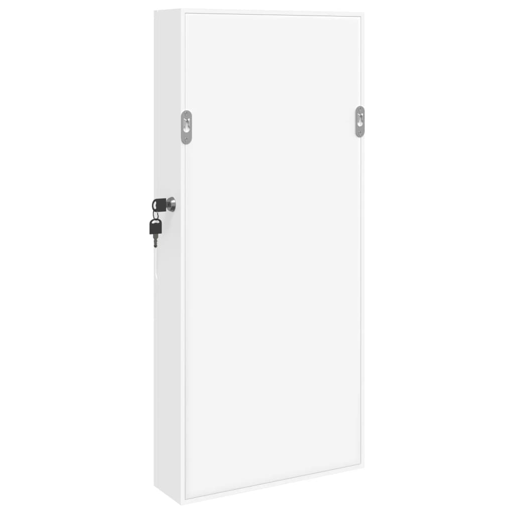 Mirror Jewellery Cabinet Wall Mounted White 30x8,5x67 cm