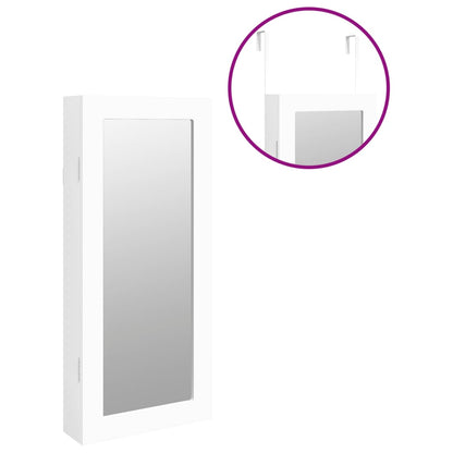 Mirror Jewellery Cabinet Wall Mounted White 30x8,5x67 cm