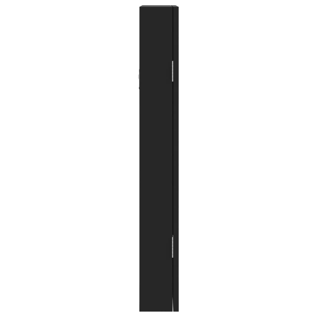 Mirror Jewellery Cabinet Wall Mounted Black 30x8,5x67 cm