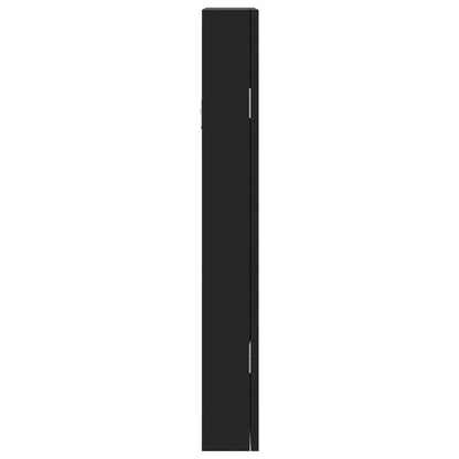Mirror Jewellery Cabinet Wall Mounted Black 30x8,5x67 cm